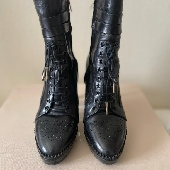 Burberry beautiful Brogue Manners boots 100 Platform Ankle 36 - Picture 9 of 11